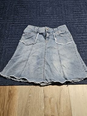 Rewind Light Blue Denim A-Line Skirt